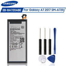 Bateria original samsung EB-BA720ABE para samsung galaxy a7 versão 2017 a720 com substituição genuína de bateria de telefone 3600mah 2024 - compre barato