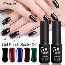 Verntion Acrylic Gel Varnish Black Color Gel Nail Polish Semi Permanent French Gel Nail Polish Soak Off Uv Nail Gel Lacquer Art 2024 - buy cheap