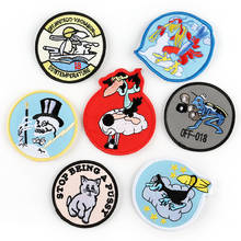 New High-quality Embroidery Cloth Stickers Cartoon Animal Personality Round Patch Stickers Clothing Accessories 2024 - buy cheap