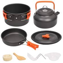 Portable Camping Cookware Kit Folding Cookset Pan Pot Kettle Travelling Backpacking Hiking Picnic BBQ Tableware Equipment 2024 - buy cheap