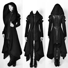 Костюмы на Хэллоуин женские черные с капюшоном нестандартный длинный пиджак средневековая одежда сценические драмы Косплей костюмы SL1814 2024 - купить недорого