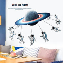 Креативный настенный стикер космонавта, домашний декор, детская комната, мальчики, спальня, обои, DIY, виниловые фотообои, художественное украшение, съемные постеры 2024 - купить недорого