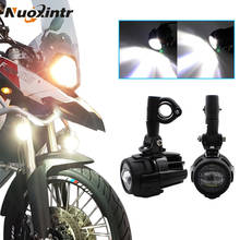 Nuoxintr 1 пара мотоциклетных фар 6000 К Белый супер яркий рабочий прожектор вспомогательный светодиодный фонарь Противотуманные фары универсальные 2024 - купить недорого