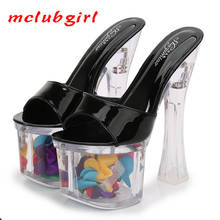 Mclubgirl 18mm Super High Heel Crystal Wedge Waterproof Platform Non-slip Thick Bottom Sexy Super High Heel Sandals LFD 2024 - buy cheap