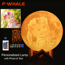 Dropship Photo/Text Custom Moon Lamp Night Light 3D Print Rechargeable Personalized Timing Moon Light Gift for Kids,Girlfriend 2024 - buy cheap
