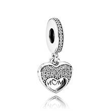 Authentic 925 Sterling Silver Beads I Love My Mum Pendant Charm Fit Fashion Women Pandora Bracelet Bangle Gift DIY Jewelry 2024 - buy cheap