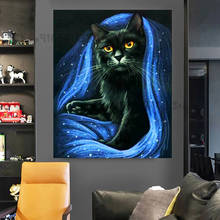 Animal Black Cat Diamond Mosaic Full Square Diy Diamond Embroidery round Drill crystal icons puzzle art Diamond Painting  GG4537 2024 - buy cheap