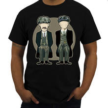 Мужская черная футболка Peaky Blinder, 100% хлопок, принт Луны, бренд Shubuzhi, хлопковая футболка, Прямая поставка 2024 - купить недорого