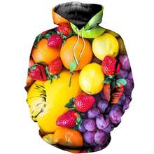 Plstar-moletom 3d frutas, morango, laranja, outono e inverno, manga longa, estilo harajuku, moda de rua 2024 - compre barato