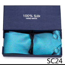 Brand Newest design 7.5 cm Tie Hanky Pocket Squares Cufflink Set Tie Clip Necktie Box Polka dot  Dropshipping Performance 2024 - buy cheap