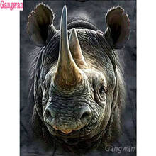 Pintura de diamantes 5d diy de rinoceronte, imagen 3D completa, redonda, cuadrada, bordado de diamantes, mosaico de punto de cruz, decoración del hogar, novedad 2024 - compra barato