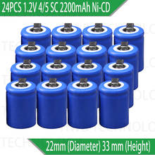 24 unids/lote ni-cd 1,2 V 2200mAh 4/5 SubC Sub 4/5SC batería recargable con Tab-azul de alimentación herramientas batería envío gratis 2024 - compra barato