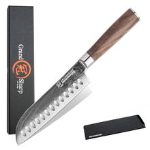 Faca de cozinha santoku sashimi, faca japonesa de aço damasco tamanhos 6 a 8 2024 - compre barato