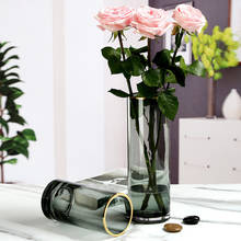 Стеклянная ваза для цветов, украшения для гостиной, цветочный Террариум, Золотая стеклянная большая ваза, Скандинавское украшение, домашний декор, плотная ваза 2022 - купить недорого