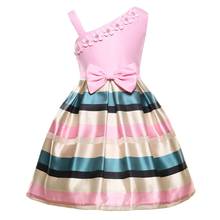 Caliente verano nuevas chicas vestidos de tirantes niños princesa vestido lindo con arco vestidos infantiles para Niñas Ropa 2-10Y 2024 - compra barato