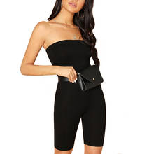 Women Bodycon Playsuits jumpsuits bodysuit Black Skinny Glitter Strapless Tube Romper Sleeveless Streetwear Female dropshipping 2024 - buy cheap