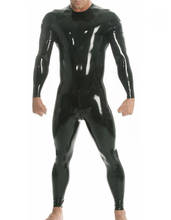 Handmade back crotch zip Round collar latex suit Unitard Sexy Zentai overall Latex Catsuit rubber catsuit 2024 - buy cheap