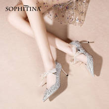 SOPHITINA Spring Autumn 2021 Dress Female Thin High Heel Shoes Women Pointed Toe Butterfly-knot Sweet Basic Pump Shoes FO98 2024 - buy cheap