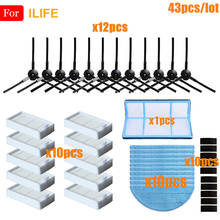 Para ilife v50 v55 v5 v5s v3 v3s v5 pro x5 v5s pro peças de aspirador pó escova lateral filtro hepa mop pano poeira filtro pasta mágica 2024 - compre barato