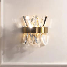 Crystal wall light fixture bedroom beside gold wall lamps AC 90-260V bathroom led wall sconce 2024 - buy cheap