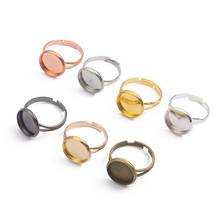 10pcs/lot Adjustable Blank Ring Base Settings Tray Diy Jewelry Making Ring Fit Dia 10/12/14/16/18/20/25mm Glass Cabochons Cameo 2024 - buy cheap