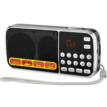 L088 Мини громкоговоритель в стиле ретро портативный цифровой радиоприемник стерео FM/AM радио со светодиодный фонарик радио Поддержка 16G TF подарок 2024 - купить недорого