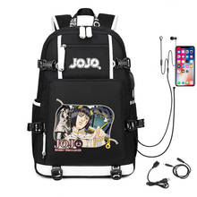 Anime Bizarre Adventure Dio Jotaro Kujo Joseph Bruno Bucciarati Animation Around Schoolbag men women USB Oxford Backpack 2024 - buy cheap