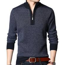 2021 New  Men Fashion Warm Cashmere Casual Wool Zipper Slim Fit Fleece Jacket Men Coat Knitwear Male Fashion Sweater 2024 - buy cheap