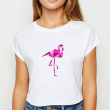 New T-shirt Female Animals Flamingo Tshirt vestidos Spring Summer Oversize Top Beautiful Printing Design O-Collar T-shirts 2024 - buy cheap