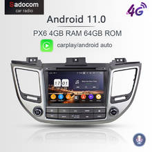 Reproductor multimedia con pantalla de 8 "y navegación GPS para Hyundai, radio de coche 2 din con Android 720, 64G, 8 núcleos, 11,0 P, PX6, DVD, para Hyundai TUCSON IX35 2015 2016 2017 2024 - compra barato