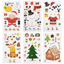 10pcs Cartoon Christmas Gift Stickers Snowman Bear Santa Claus DIY Scrapbooking Stickers Navidad New Year Gift Stickers Kids Toy 2024 - buy cheap