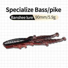 Banshee isca de pesca macia de 90mm 5.9g, conjunto de isca de pesca minhoca texas equipamento de pesca para robalo e pique fácil de silicone 2024 - compre barato