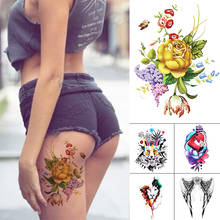 Временные тату-наклейки 1 шт., цветок, лиса, попугай, тотем, большая рука для мужчин, женский боди-арт, мужские наклейки для боди 2024 - купить недорого
