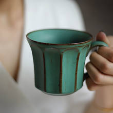 Caneca de café retrô de cerâmica japonesa, para escritório simples, à prova de água, para o café da manhã, utensílios para bebidas 2024 - compre barato