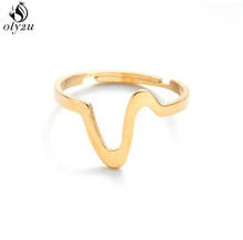 New Fashion Lightning Wave Finger Ring for Women Stainless Steel Jewelry Simple Geometric Beach Summer Rings Adjustable 2024 - buy cheap