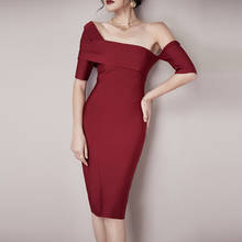 Vestido de fiesta de noche Vintage para mujer, Sexy, sin hombros, rojo, a la moda, ajustado, 2021 2024 - compra barato