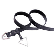 Cinturones de cuero PU con hebilla de aleación para mujer cinturón de cintura negra con forma de corazón triangular pantalones 2024 - compra barato