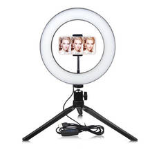 Anel de luz led para fotografia, ring light, 2700-5500k, dimerizável, com suporte para celular, para maquiagem, vídeo, live, estúdio, luz de foto 2024 - compre barato