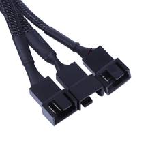 1 pc 1 a 3 way splitter preto sleeved 4 pinos pwm conector ventilador cabo de extensão 2024 - compre barato