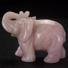 2 дюйма Резные Розовый кварц слон животное lucky фигурка Feng Shui рейки Декор 2024 - купить недорого