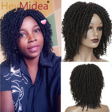 14" Short Dreadlock Wig Twist Wigs for Black Women Afro Curly Synthetic Wigs Crochet Twist Hair Faux Locs Braids Hair HeyMidea 2024 - buy cheap