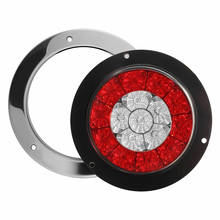 Luces traseras redondas Rojas/ámbar de 16 LED para remolque, freno, parada y giro 2024 - compra barato