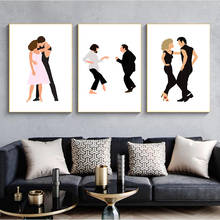 Pulp Fiction Poster Art Print Classic Movie Poster Abstract Minimalist Wall Art Dancing Canvas Painting Wall Pictures Home Decor 2024 - buy cheap