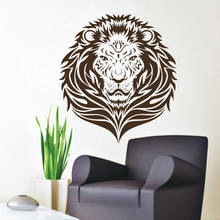 Fashional Lion Head Vinyl Wall Sticker Art Mural Living Room Animals Safari Waterproof Wall Decals Decor DIY 2024 - buy cheap