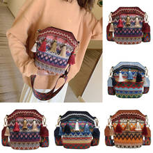 Fashion Women Tassel Shoulder Bag Ethnic Embroidery Mirror Hippie Sling Crossbody bag 2024 - buy cheap