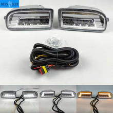 Par de lâmpadas de farol dianteiro modificadas para toyota land cruiser fj100, led com lente para amortecedor frontal, luz diurna 2024 - compre barato