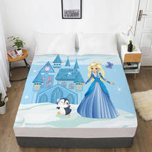 Cartoon Princess Children's Elastic fitted sheet Bed Sheet With An Elastic Band Mattress Cover Bed cover for kids baby Ice snow 2024 - buy cheap