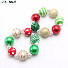 MHS.SUN Christmas Chunky Beads Bracelets Charm Kids Child Girls Festival Beaded Bracelets Chunky Jewelry For Gift 1Pc 2024 - buy cheap