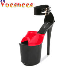 Sandália salto alto feminina, sapato sensual para mulheres em cores mistas, salto fino, 20cm 2024 - compre barato