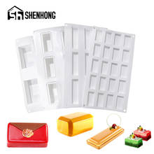 SHENHONG Multiple Rectangle-Shaped Silicone Mould Mousse Cake Mold Dessert Decoration Accessories Baking Tools Muffin Pan 2024 - buy cheap